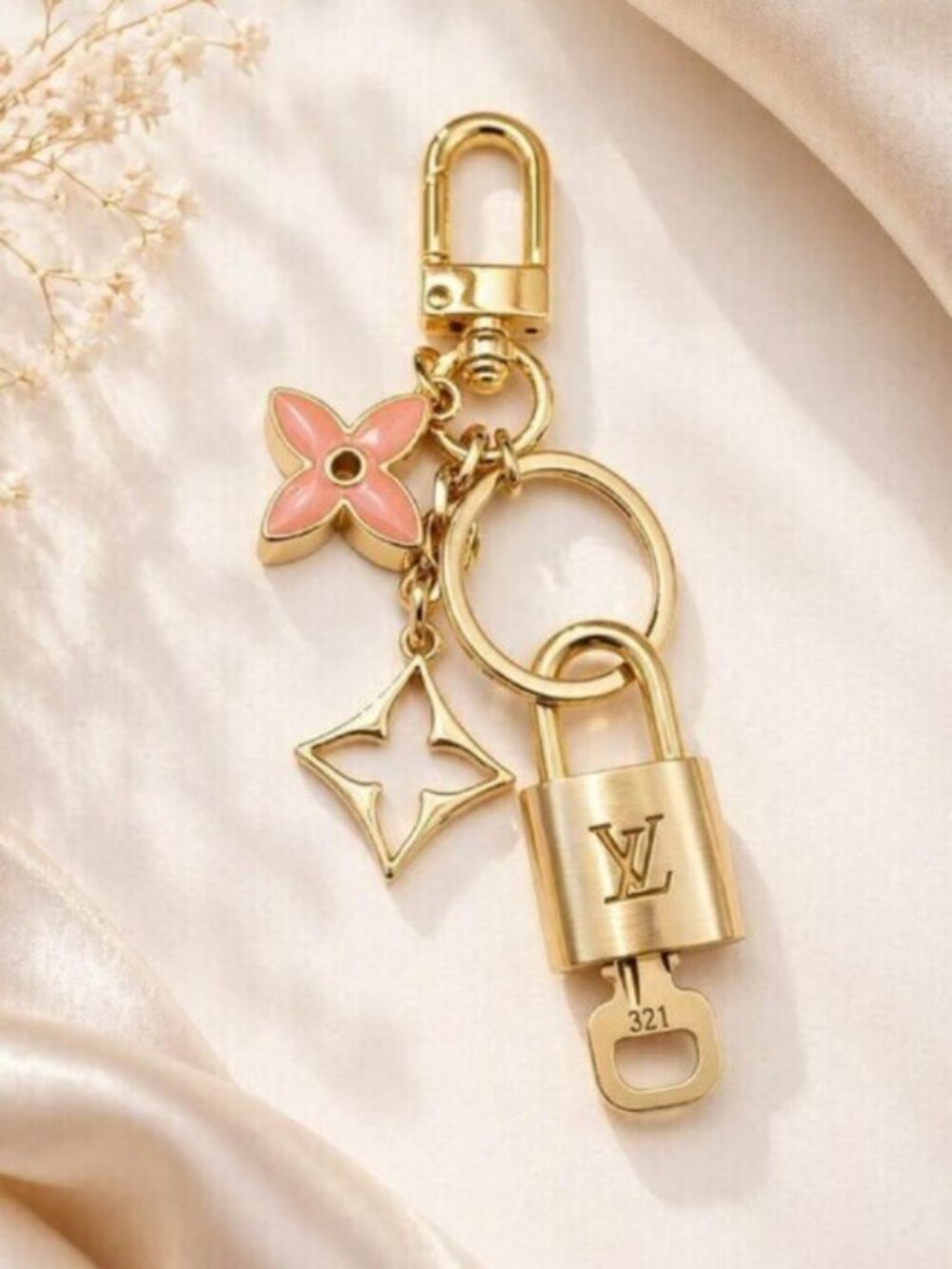 Authentic LV Gold Padlock 🔒 Keychain Charm for Louis Vuitton Bags